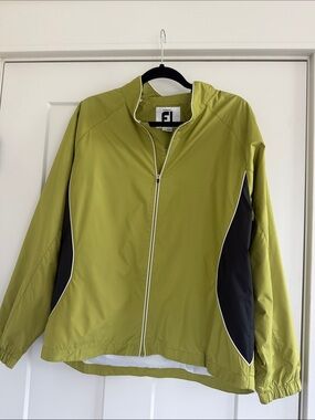 FootJoy Women's Lime Green Golf Jacket with Black Accents Size L